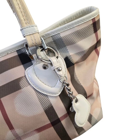 Burberry Cream and Brown Plaid Tote - Picture 3 of 15